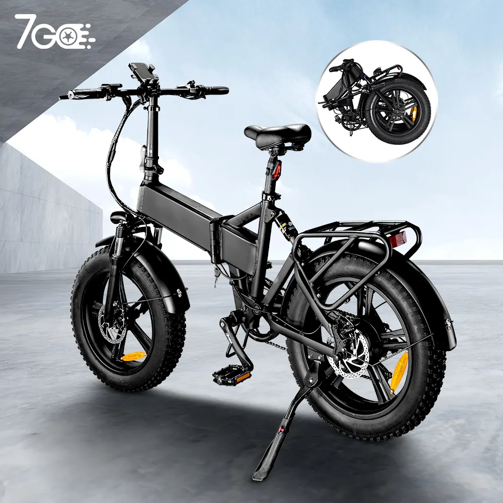 Folding Electric Bicycle 20 Inch Fat Tire 750w Ebike 48v electric-bike easy carry 7 Speeds e-bike