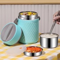Boîte à lunch isotherme double paroi en acier inoxydable grande capacité, compatible lave-vaisselle, écologique, pour le bureau, maintien au chaud longue durée