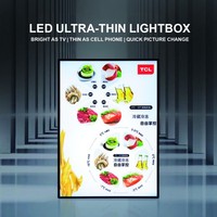 Caja de luz delgada y brillante para interiores personalizada, póster de menú de cambio rápido de imagen, caja de luz ultrafina para restaurante, tienda de bebidas