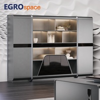 Meuble de bureau commercial EGROspace : Armoire de rangement exécutive en bois avec tiroirs verrouillables et portes pour dossiers