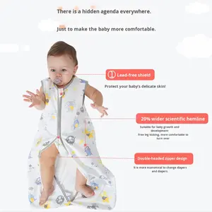 <span class=keywords><strong>Sac</strong></span> <span class=keywords><strong>de</strong></span> <span class=keywords><strong>couchage</strong></span> surdimensionné pour nouveau-né 100% pur coton <span class=keywords><strong>de</strong></span> classe A personnalisé pour l'été - Product Image 2