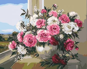 XIXI Fleurs en gros Peinture par numéros DIY Peinture acrylique Toile peinte à la main Carré/Rectangle Décoration murale pour la maison - Product Image 1