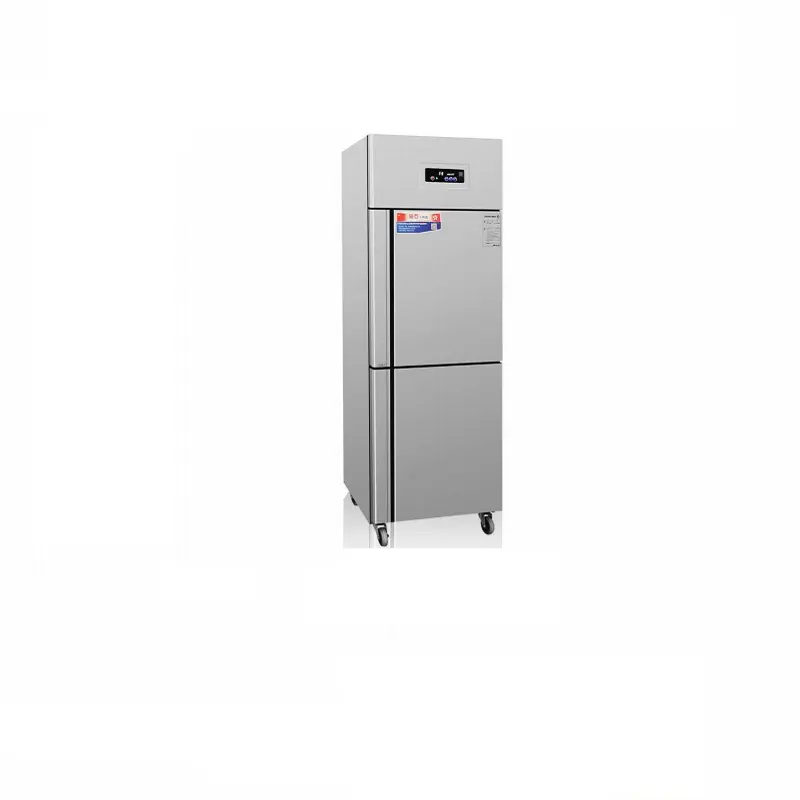 Stainless steel fridge two doors kitchen refrigerator vertical display fridge chiller freezer