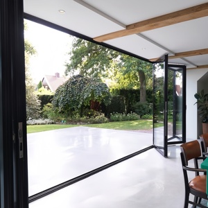 Porte pliante en verre de patio pliante en aluminium personnalisée isolation thermique impact ouragan cour en fibre de verre - Product Image 2