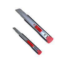 Cutter à lame cassable antidérapant rouge pour bureau, entrepôt, bricolage et emballage