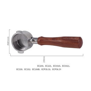 Porte-filtre à café sans fond de 51mm, avec panier à 2 tasses, pour machine à expresso Homix <span class=keywords><strong>Hibrew</strong></span> H11 Oster Cecotec Phico Brayer Br1101 - Product Image 6