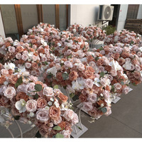 Chemin de table de 1 m de long, fait main, écoresponsable, avec roses artificielles, pour centres de table en arc, Nouvel An, intérieur/extérieur