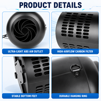 Ventilateur d'extraction électrique pour serre Bioté avec filtre à charbon actif, moteur EC 25W, en plastique, ODM, pour salle de culture hydroponique