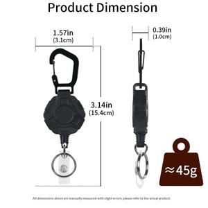 Porte-clés rétractable en câble d'acier haute résistance anti-perte, porte-badge robuste <span class=keywords><strong>Yoyo</strong></span> - Product Image 3