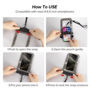 IPX68 étui de natation housse de téléphone étanche pour iPhone 16 Pro Max 17 14 Plsu sous-marin téléphone portable sac sec PVC pour la pêche à la plage - Product Image 4