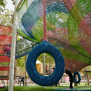 Ropecube - Parc d'aventure avec trampoline et filet, harnais inclus, équipement <span class=keywords><strong>de</strong></span> jeu extérieur écologique - Product Image 5