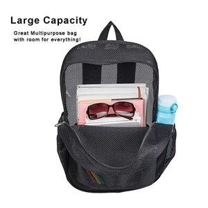 Zaino in rete personalizzata borsa da spiaggia Semi trasparente per sport Casual per bambini zaini da esterno trasparente per studenti - Product Image 3