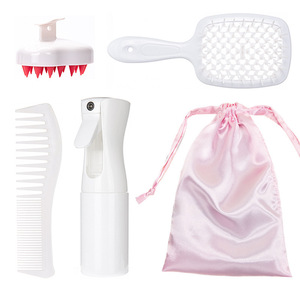 Hair Styling Set With Massage Brush Hollow Comb <b>Spray</b> Bottle And Storage Bag For Women Hair Care - Product Image 1
