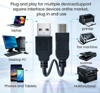Cable USB 2.0 Tipo A a Mini USB Mini B de 5 Pines, Cable de Carga de Datos para Impresora