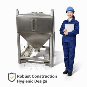 1000L Chemical <b>Storage</b> Tank Manufacturer Stainless Steel Powder Square <b>Storage</b> Tank - Product Image 6