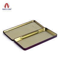 Fournisseur d'usine, boîte en fer blanc recyclable pour bonbon sucré, emballage en métal pour chocolat, boîte à charnière en étain rectangulaire personnalisée