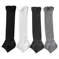 Chaussettes légères côtelées verticalement à bout ouvert, multicolores, pour femme, collection été, vente en gros pour style décontracté urbain