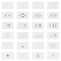 FIKO American Standard Interrupteurs muraux et prises avec USB/Type-c/Dimmer/Gold/15A/20A/45A Light Interrupteurs électriques pour la maison