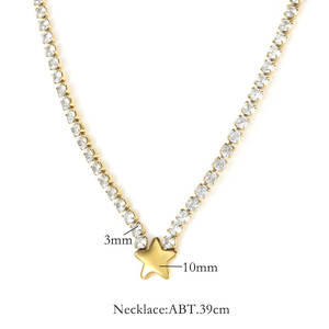 Collar de Moda Personalizado de Acero Inoxidable 316L con Baño de Oro PVD de 18K, Joyería Fina, Collar de Zirconia Tipo Tenis para Mujer - Product Image 6