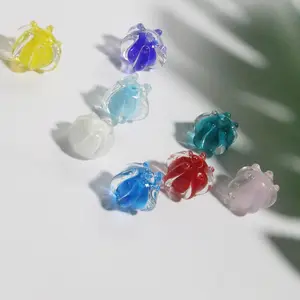 DIY Making Glass Harebell Flower Shape Loose Beads For Jewelry Findings Accessories Earring Making