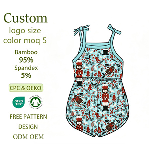 Nuevo Conjunto de Ropa para Bebé, 95% Bambú, 5% Elastano, Diseño de Bastón de Caramelo y Cascanueces, Venta al Por Mayor - Product Image 1