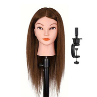 Kit d'entraînement pour coiffure et coloration avec tête de poupée en PVC 100% cheveux humains, cheveux Remy de 51 cm, pour salon de coiffure et école de beauté