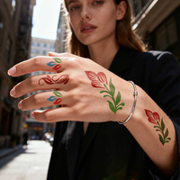 Pochoirs de tatouage au henné miniatures pour les mains et les pieds, en gros, OEM, motifs floraux, lune-étoile, imperméables, modèles d'art, pochoirs de tatouage DIY pour femmes, pochoirs de tatouage creux
