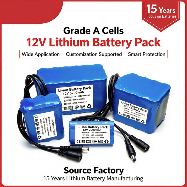 12V Battery Pack, Solar Streetlight Battery, Communication Base Station, Security Monitoring Device, Lithium Iron Phosphate