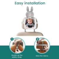 Miroir de voiture personnalisé à cadre souple pour bébé, orienté vers l'arrière, grand angle, pour siège arrière, fixation sur appuie-tête
