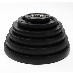 Discos de Peso para Barra Ergonómica Get-Fit <span class=keywords><strong>Gym</strong></span> <span class=keywords><strong>Power</strong></span>, de Hierro Fundido con Revestimiento de Goma Negra, con 3 Orificios, de Uretano - Product Image 2