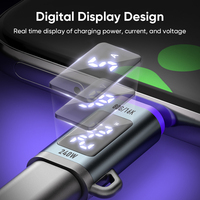 Adaptateur magnétique USB C Justlink 240W 16K Type C vers Type C avec affichage numérique, charge rapide PD, adaptateur 80 Gbps pour ordinateur portable et téléphone
