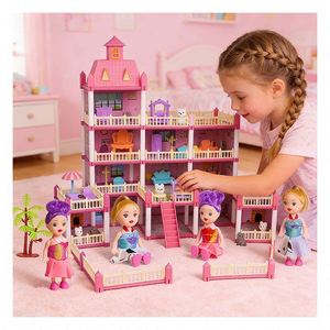 Casa de Muñecas Princesa Villa, Casa de Juegos para Niños, Juguete de Plástico DIY, Regalo - Product Image 6