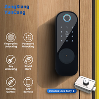Serrure Intelligente Bullhead avec Mot de Passe Temporaire, Contrôle par Application et Empreinte Digitale, Compatibilité Porte en Acier Inoxydable