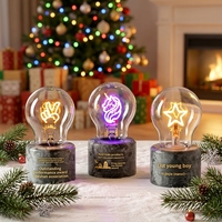 Lampe de table LED créative à filament souple, style trophée vintage, pour chambre à coucher, chevet, comptoir, bureau, ambiance d'anniversaire et expression de personnalité
