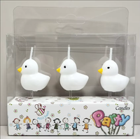Bougies d'anniversaire amusantes en cire de paraffine en forme de canard blanc, écologiques, faites à la main, thème animal, décoration de Noël, décoration de la maison