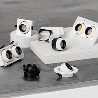 Plafonnier LED encastré moderne à double tête, dimmable 0-10V DALI, orientable, 2700K 3000K 4000K, spots de plafond