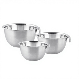 ชุดชามตวง3ชิ้นพร้อมที่จับสีเงินชุดถ้วยตวงสแตนเลส3ชิ้น - Product Image 1