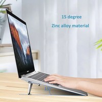 Mini support d'ordinateur portable en métal argenté base de moniteur d'ordinateur portable réglage du pied élevé