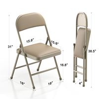 Chaise pliante d'extérieur en similicuir à prix de gros pour jardin et cour, empilable et pliable