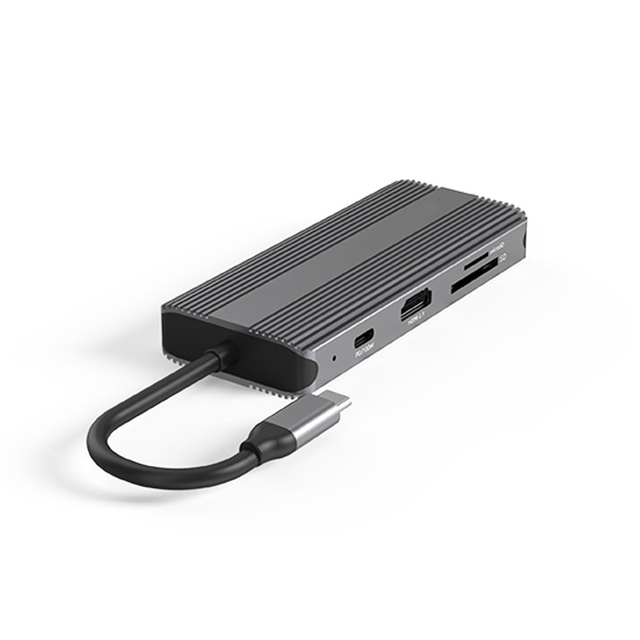 8 in 1 Type-C Hub Multiport Dock Station With 8K HDMI2.1 USB3.1 RJ45 SDTF USB-C PD Charging Adapter 8 Ports USB C Hubs