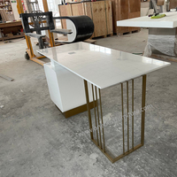 Bureaux de direction en Corian blanc pour la maison, meubles OEM, design simple, table d'étude