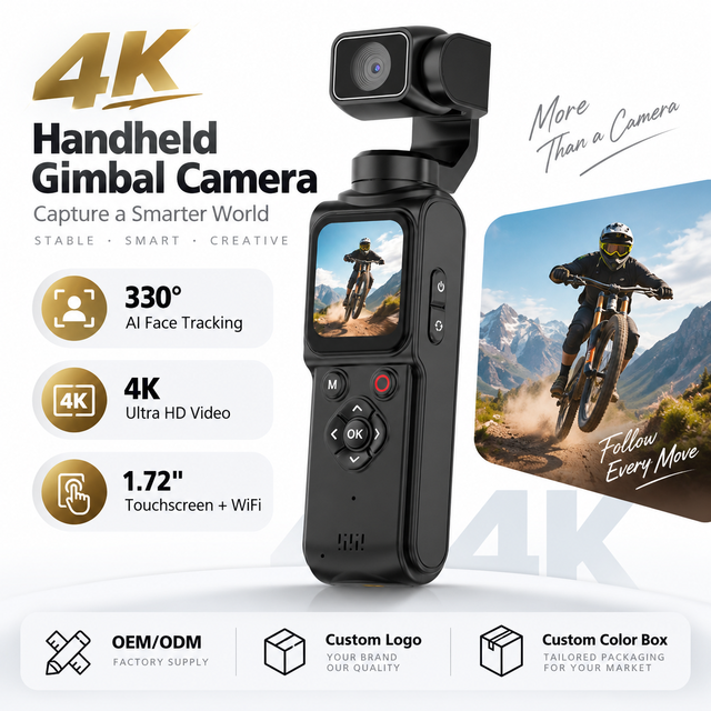 Wholesale M105 4K PTZ Camera 30FPS 75MP High Resolution Auto Face Tracking WiFi Webcam with 1.72" IPS Touch Screen