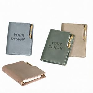2026 New Trending Professional Customized Logo <b>Multiple</b> Sizes PU Leather Refillable Ring Binder Notebook with Card & <b>Pen</b> Holder - Product Image 1