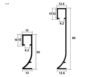Comovy Top Lighting 50/80mm métal aluminium LED <span class=keywords><strong>plinthe</strong></span> de sol moulure de <span class=keywords><strong>plinthe</strong></span> - Product Image 5