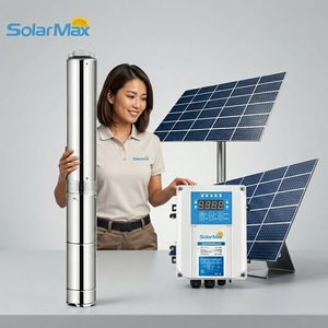 Pompe à eau solaire hybride <span class=keywords><strong>SolarMax</strong></span> 750W en acier inoxydable 304, pompe pour puits profond, système d'extraction d'eau AC/DC - Product Image 3