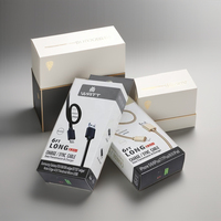 Boîte d'emballage en carton recyclable avec pelliculage mat pour accessoires de téléphone, câble de charge suspendu personnalisé, câble de données, casque audio, emballage en papier, feuille métallisée