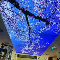 Techos Tensados LeArt Modernos con Impresión UV 3D, Diseño Floral Satinado, para Sala de Juegos
