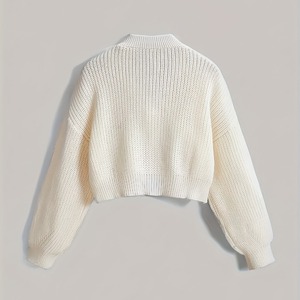 Nouveau <span class=keywords><strong>cardigan</strong></span> en tricot rose 3D à nœud pour <span class=keywords><strong>femme</strong></span>, pull <span class=keywords><strong>court</strong></span> ample à manches longues, chic et élégant - Product Image 2
