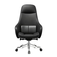 Fauteuil de Direction Moderne en Cuir Silicone Sans Solvant, Cadre en Acier 1,2 mm, Mousse Moulée Monobloc, Réglage 4 Positions, Vérin à Gaz, Base en Acier