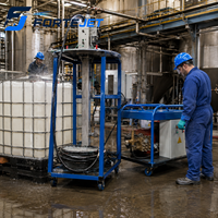 Système de nettoyage industriel par lavage sous pression pour réservoirs de pulpe, conteneurs de colorants et cuves de traitement textile